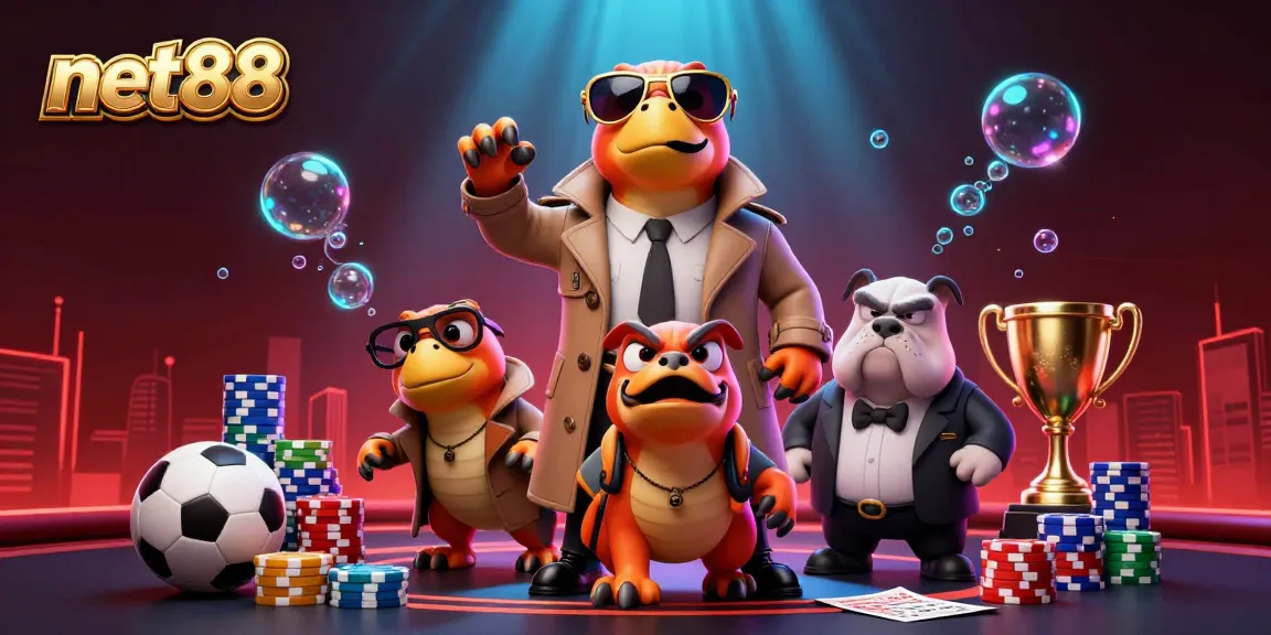 Bet on sports with net88 as cartoon raptors attempt entry into a VIP casino lounge.