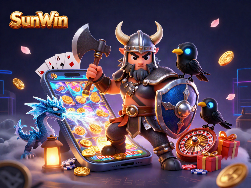 Engage in thrilling gaming experiences with SunWin's dynamic casino visuals featuring exciting elements.