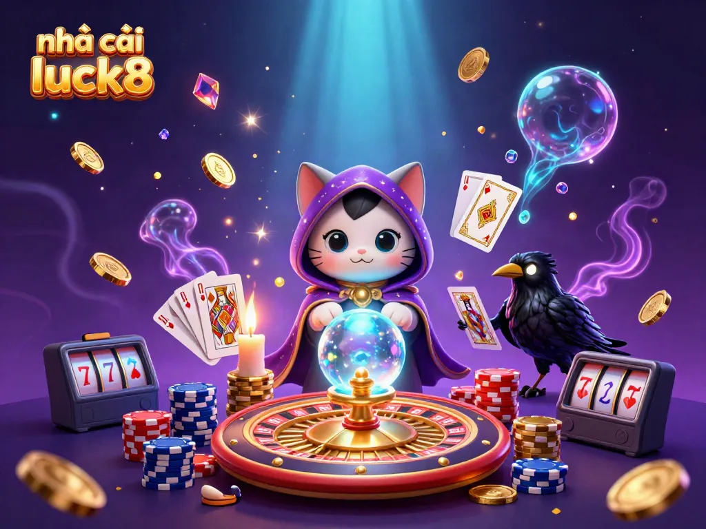 Experience gaming excitement with Nhà cái luck8 featuring mystical characters and dazzling casino elements.