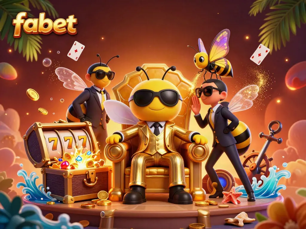 Experience thrilling gameplay with fabet's vibrant casino scene featuring a lively bumblebee mob boss.