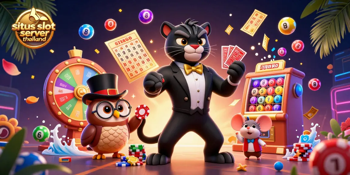 Engaging slot gaming scene featuring the stylish black panther and friends amid vibrant elements, showcasing situs slot server thailand experience.