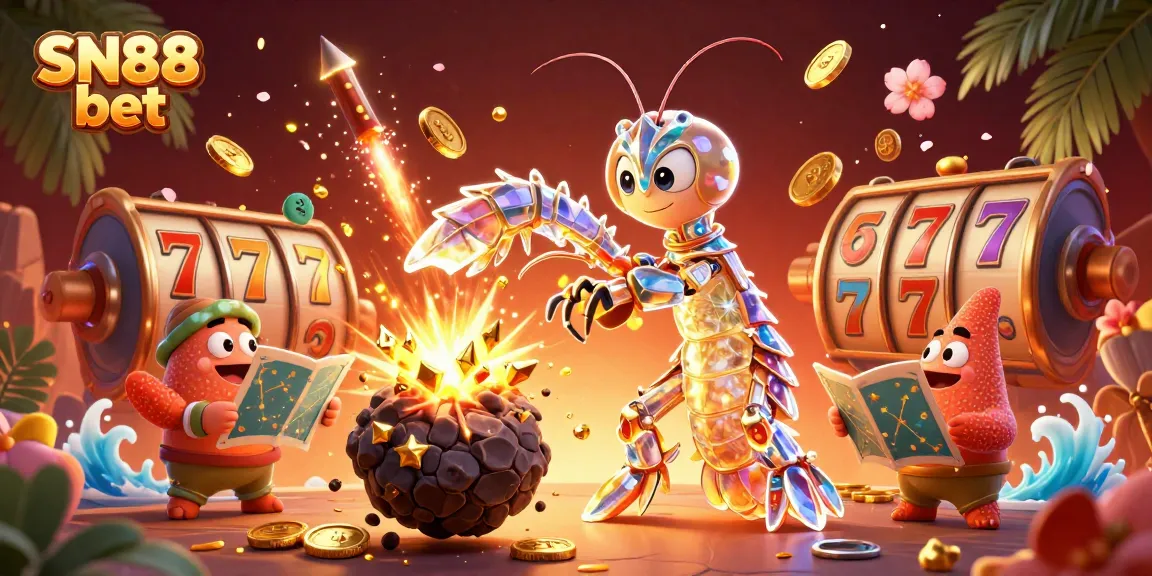 Engage in thrilling gameplay with SN88 bet, featuring vibrant slots and dynamic characters.