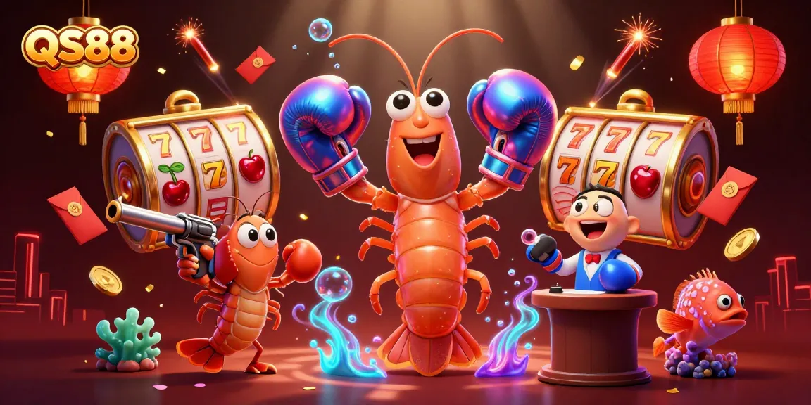 Experience exhilarating gaming at QS88 with vibrant slot games and animated casino characters.