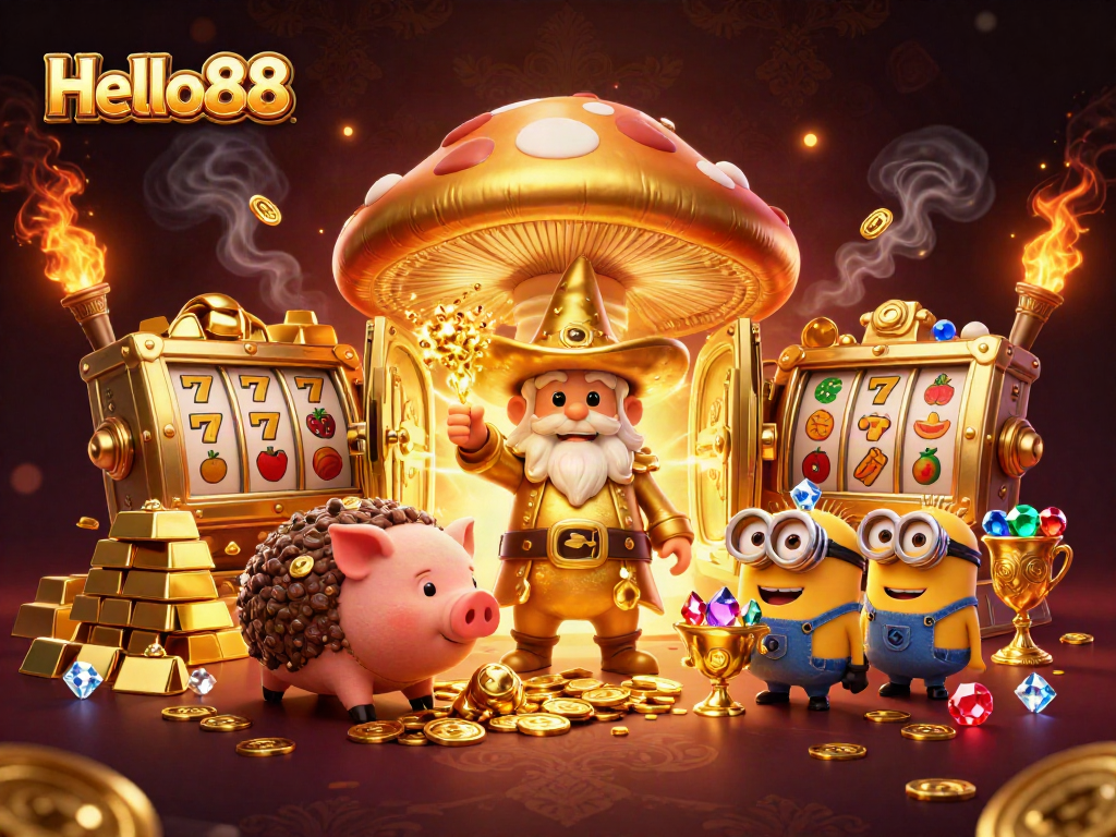 Experience thrilling slots action at Hello88 with vibrant casino magic and treasure galore!