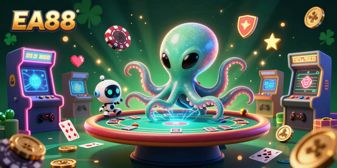 Experience thrilling gameplay at EA88 with our unique alien-themed casino illustrations.