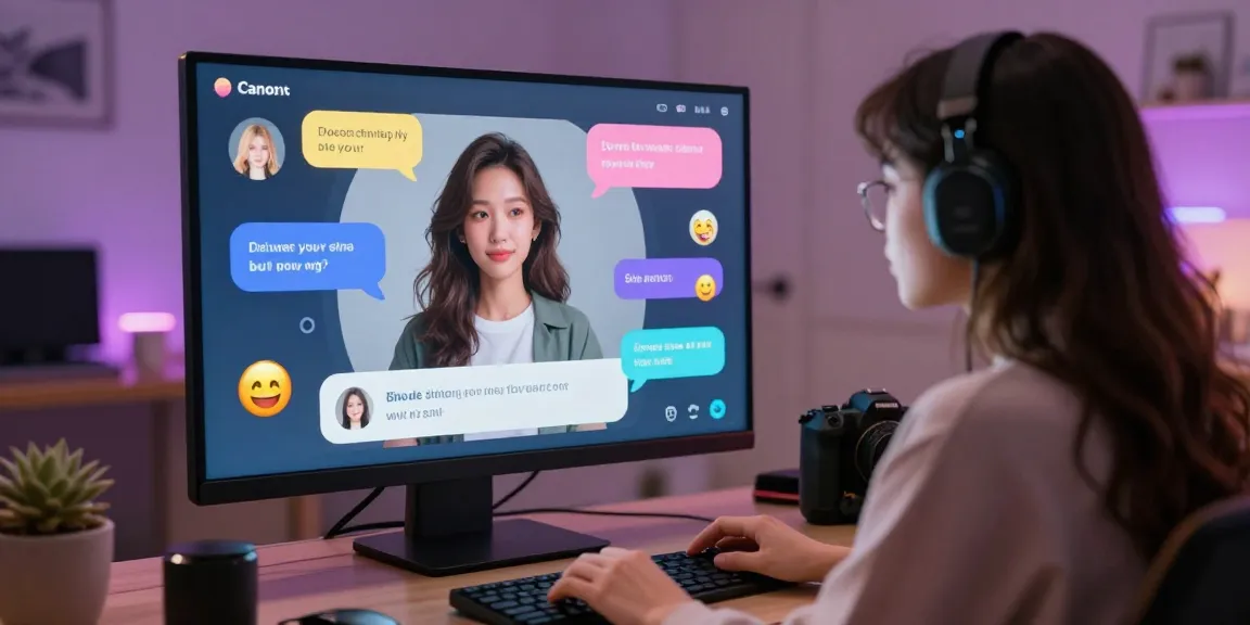 Engaging chat with a playful slut ai character in a vibrant digital setting
