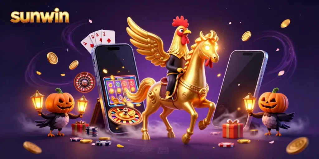 Engage with the immersive gaming world of sunwin featuring a colorful casino scene with vibrant characters and rich gaming elements.