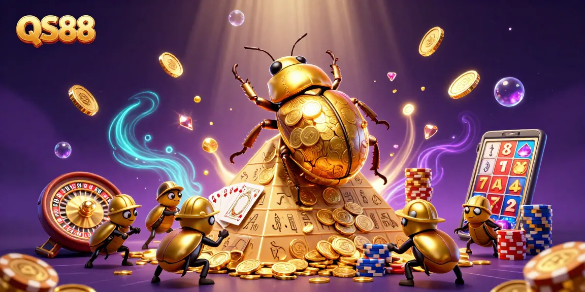 Experience thrilling gaming at QS88 with golden coin rolls and captivating casino action.