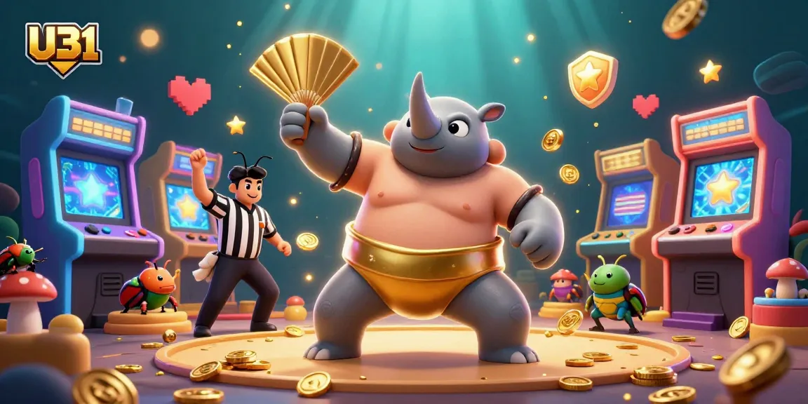 Engage with thrilling U31 casino action as the rhinoceros beetle champion stomps, sending coins flying!