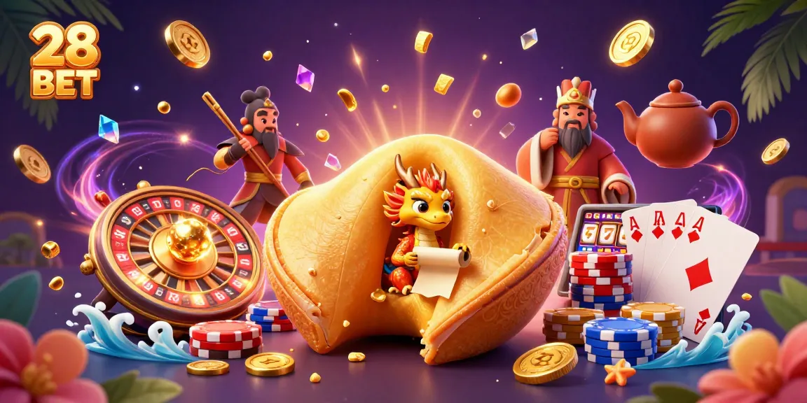 Engage with 28 BET in this vibrant, action-packed 3D casino illustration filled with excitement and winning opportunities.
