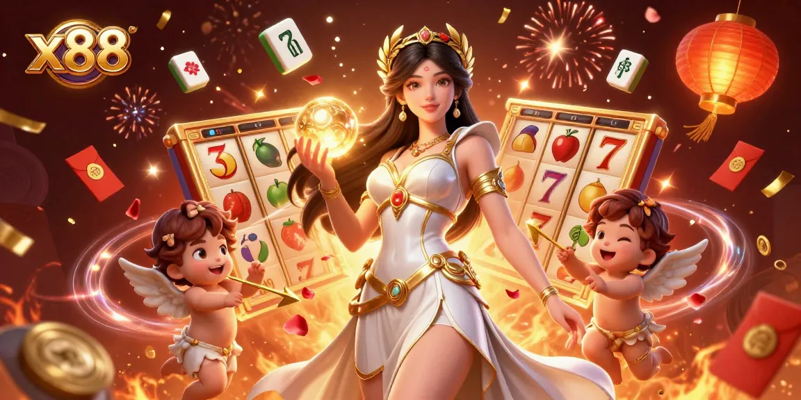 Experience thrilling gameplay with x88 at a dynamic casino featuring elegant characters and vibrant elements.