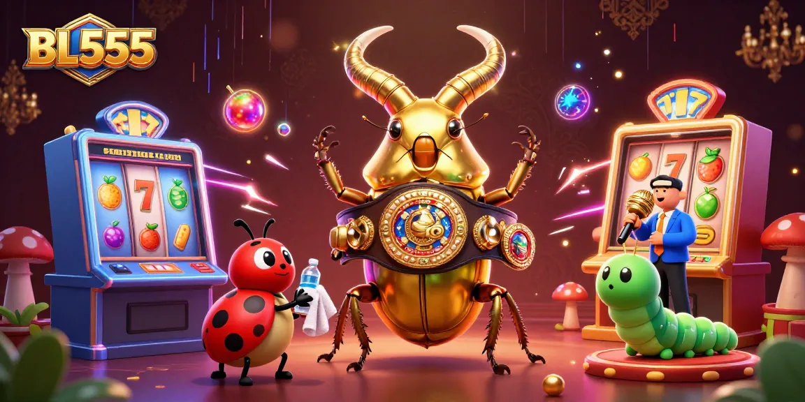 Experience exciting gameplay with BL555's thrilling slots featuring vibrant characters and casino elements.