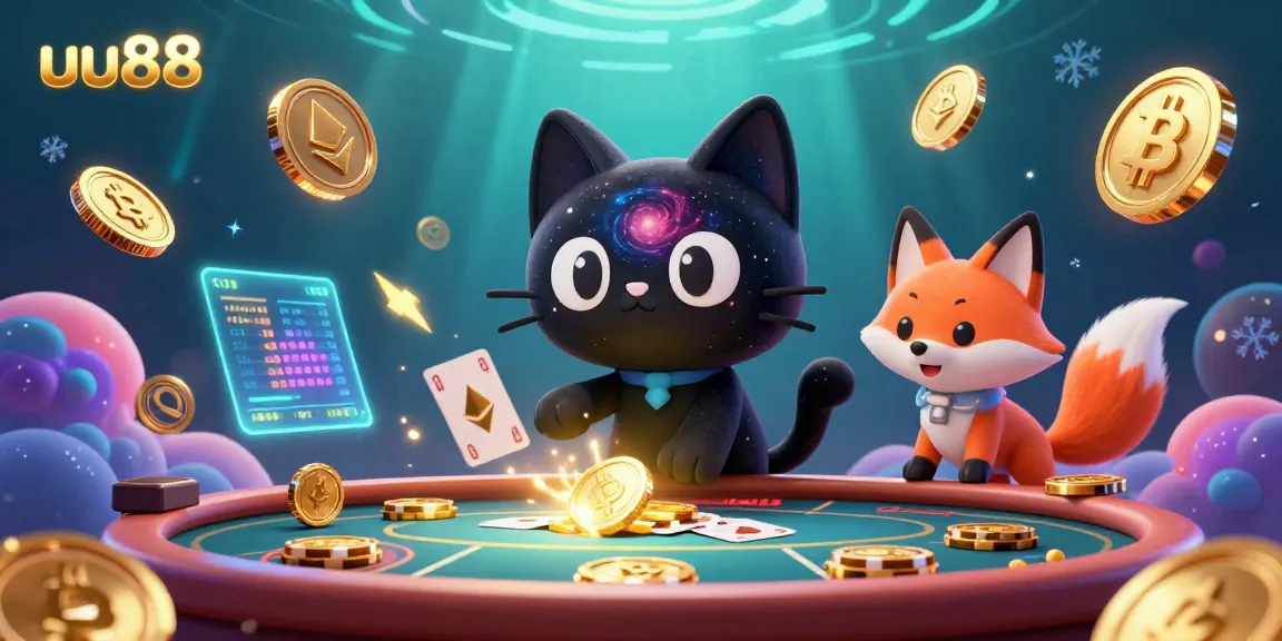 Experience thrilling gaming with uu88's captivating cosmic casino scene featuring dynamic characters and crypto elements.
