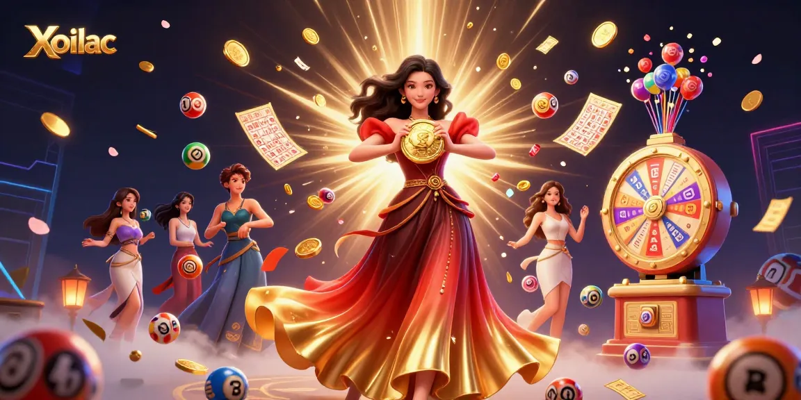 Xoilac offers thrilling moments with live sports betting featured in this vibrant, colorful illustration.