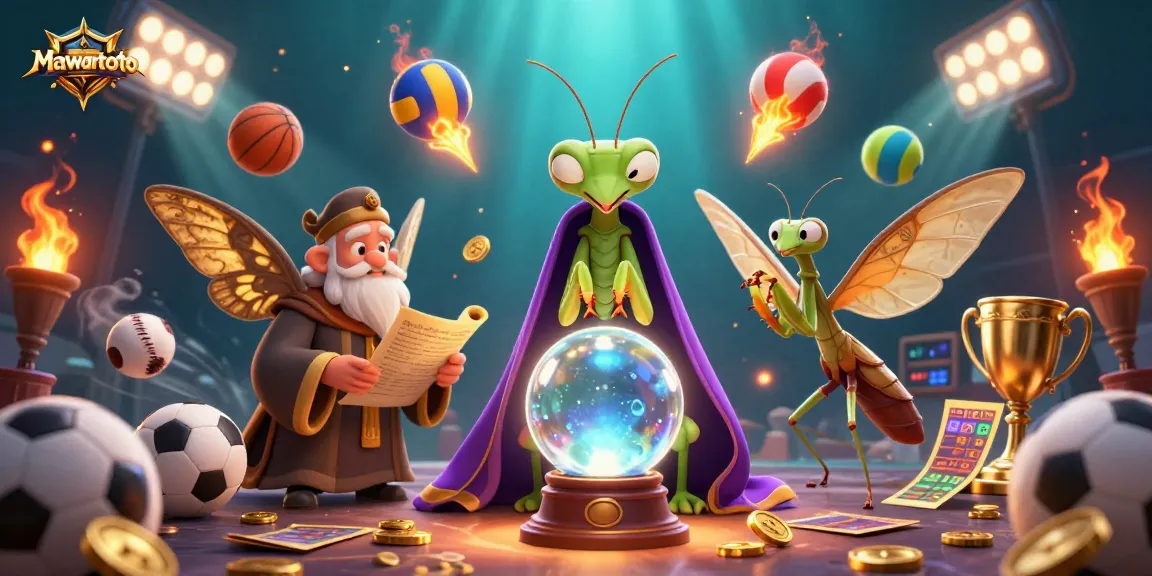 Mawartoto showcases a lively scene featuring a whimsical fortune teller and captivating characters thriving amidst sports elements.