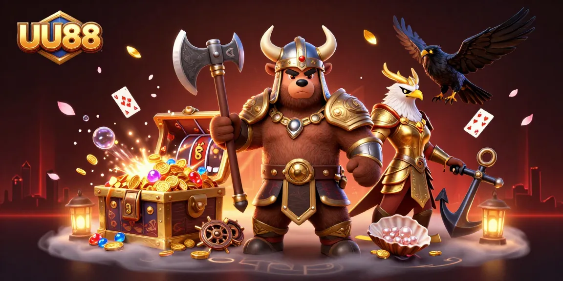 Experience exciting wins at UU88 with dynamic slots, treasure, and vibrant casino elements.
