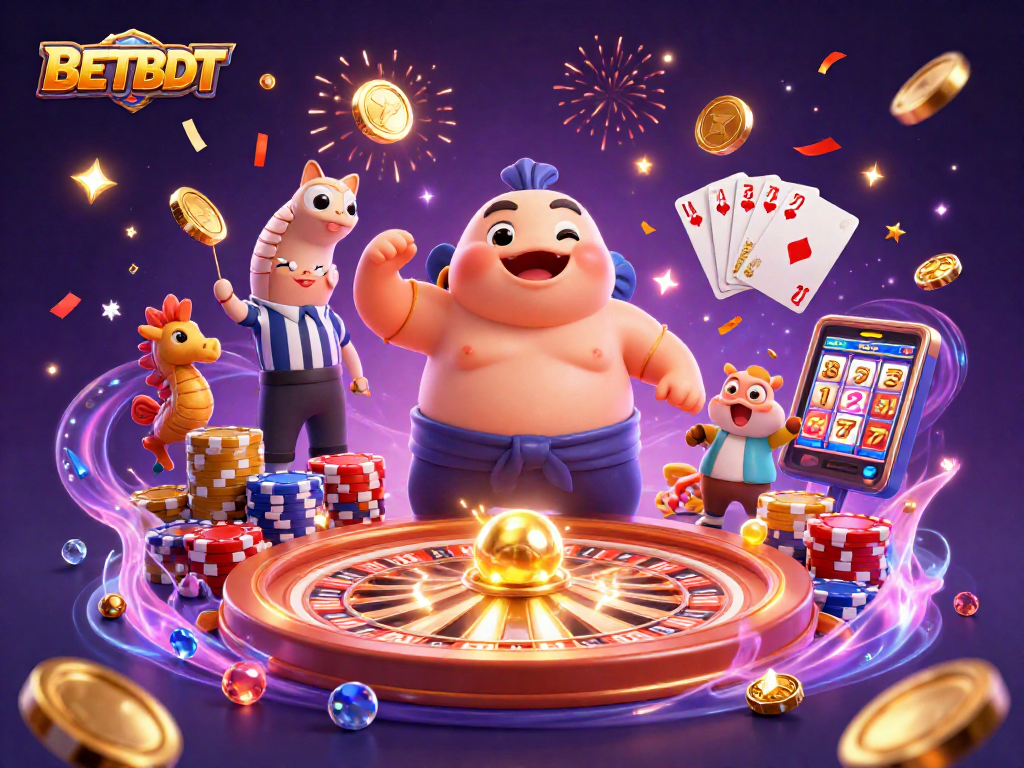 Experience excitement with BETBDT's vibrant casino illustration featuring a lively underwater scene.