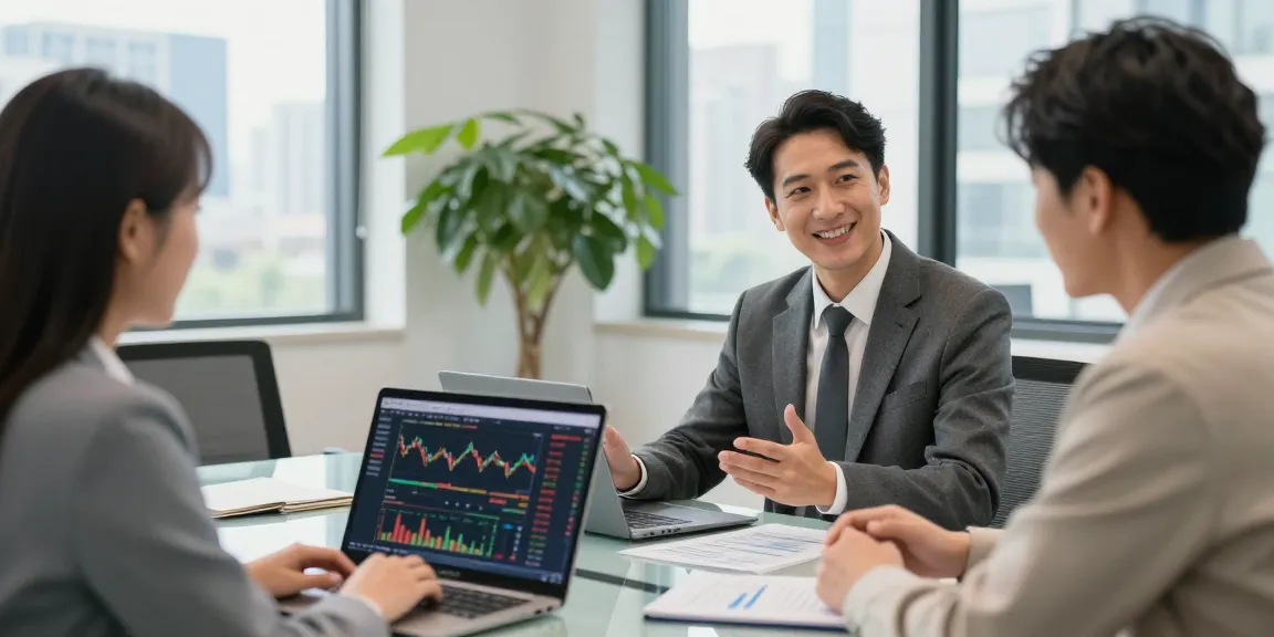dhankubera financial advisor consulting client with modern tech in bright office