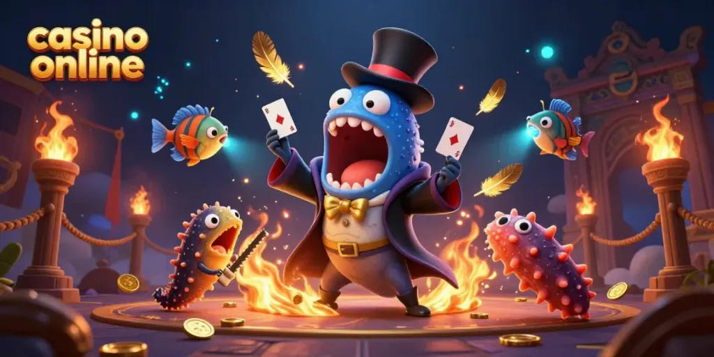 Experience thrill and excitement at a casino online with magical sea creatures performing tricks.