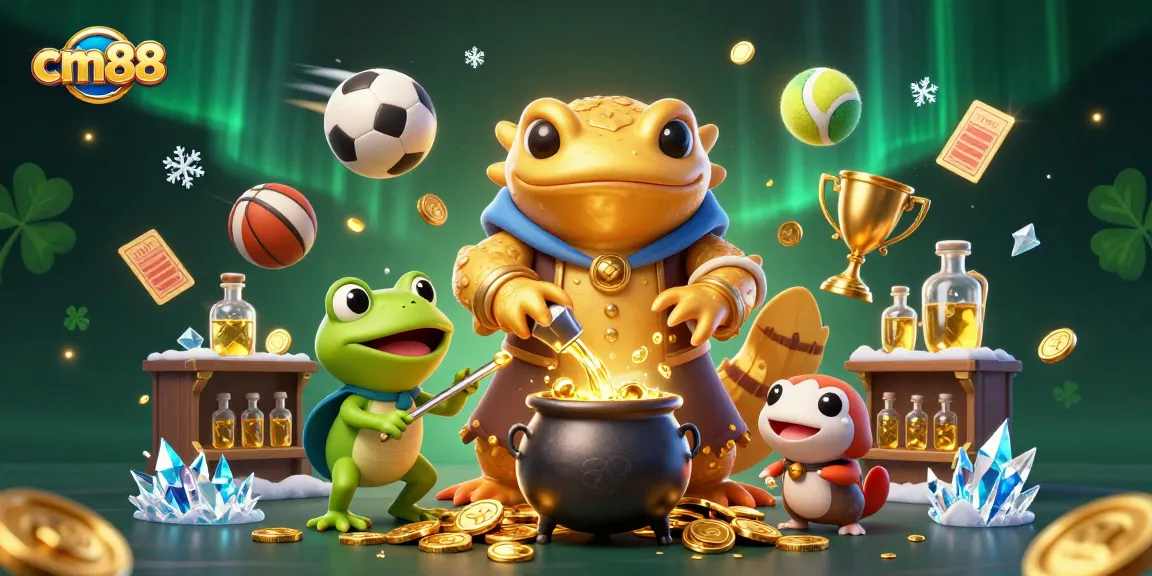 Bet on cm88 and win big in this colorful 3D illustration of a bustling casino scene.