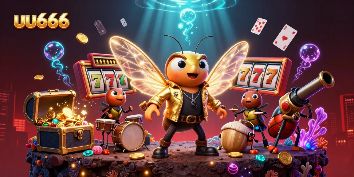 Spin the reels and win at uu666 with this vibrant casino-themed 3D illustration showcasing excitement and energy.