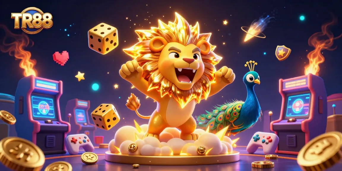 Experience the thrill of betting with TR88's vibrant 3D casino scene full of action.
