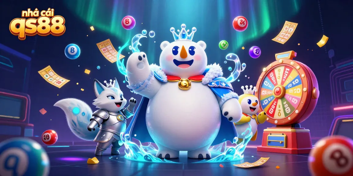 Engage with exciting games at nhà cái qs88, featuring colorful lottery elements and dynamic casino scenes.