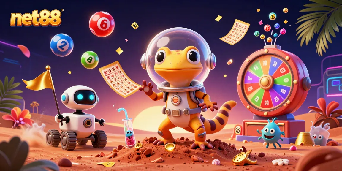 Join the excitement at net88 with a Martian gecko winning lottery delights in a vibrant casino!