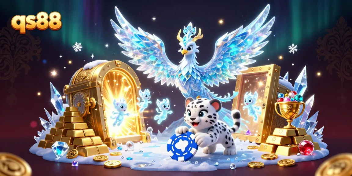 qs88 offers an immersive experience with an ice phoenix, treasure, and vibrant gaming elements