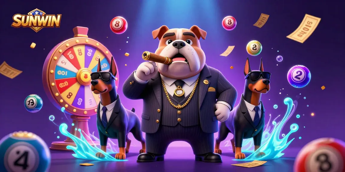 Join the excitement at SUNWIN with vibrant lottery elements and a 3D casino character ensemble.