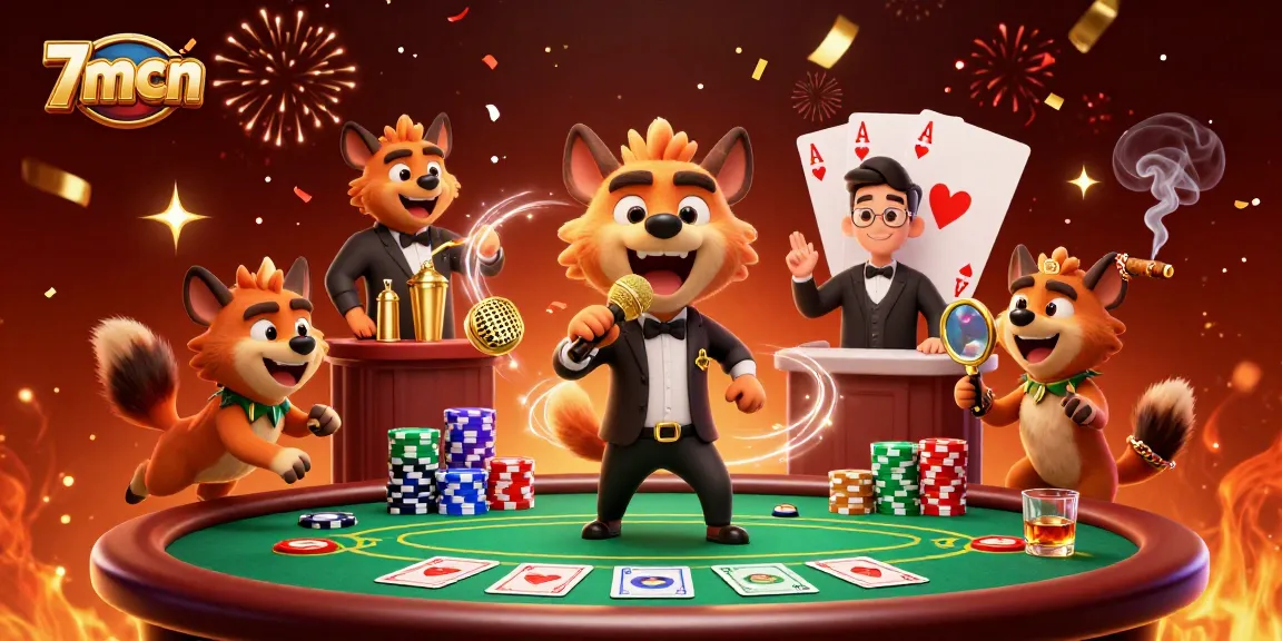 Join the fun at 7mcn as hyenas ace their sports betting skills in a vibrant casino!