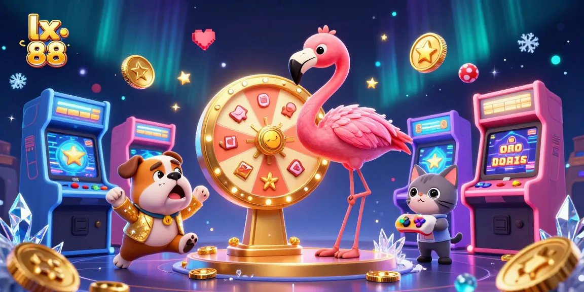 Play exciting games and win on lx 88 with vibrant casino elements and fun characters.