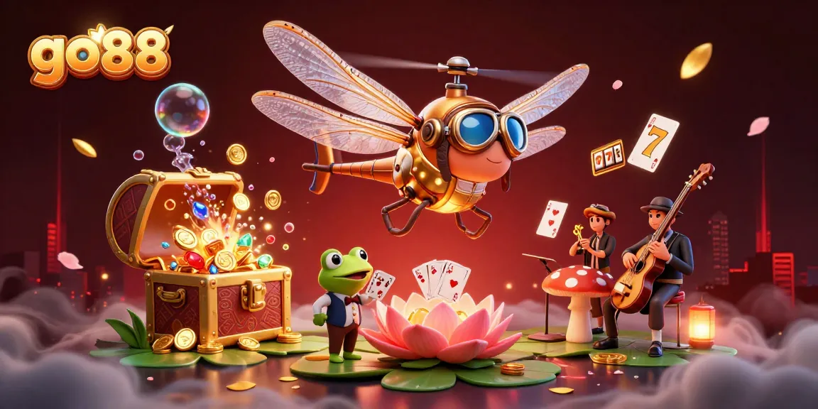 Experience high-stakes excitement with go88's dynamic casino scene, featuring animated characters and vibrant game elements.