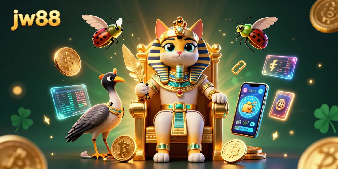 Join the action at jw88 with a vibrant 3D illustration featuring crypto themes and engaging characters.