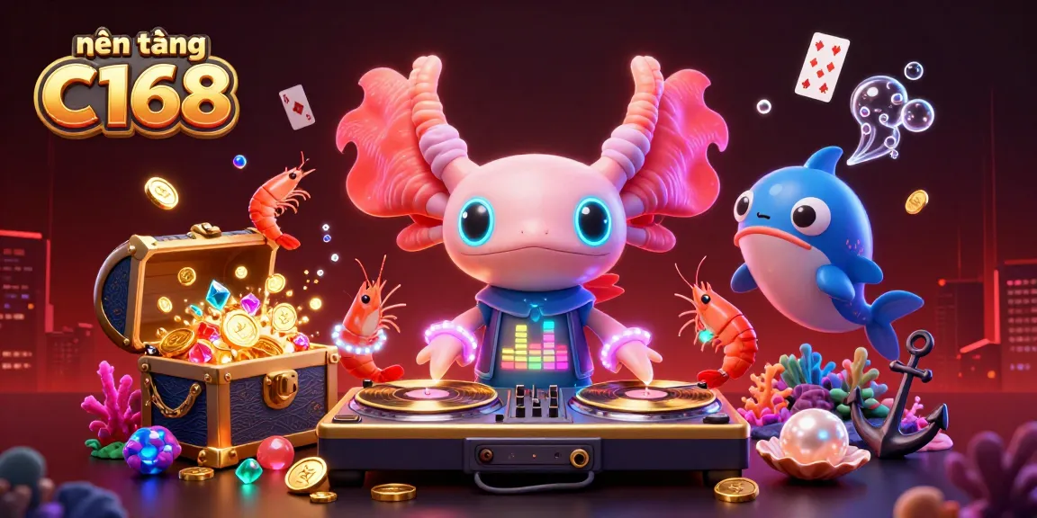 Engage with the vibrant underwater scene representing nền tảng C168 through dynamic DJ entertainment, thrilling gaming elements.
