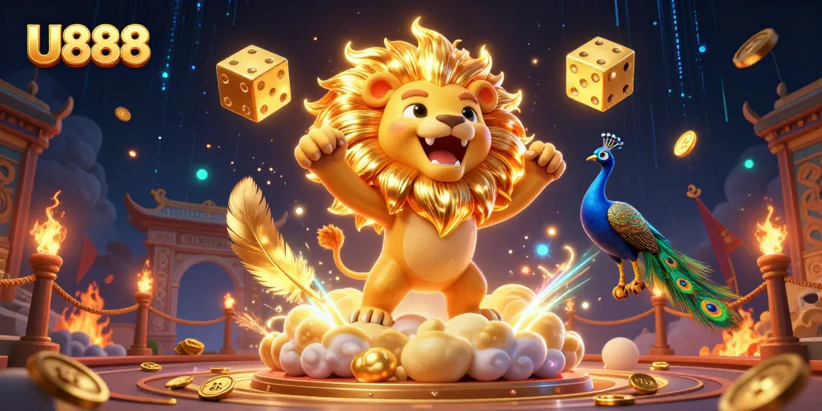 Experience exhilarating gameplay with U888, featuring dynamic elements from the casino world in a mesmerizing illustration.