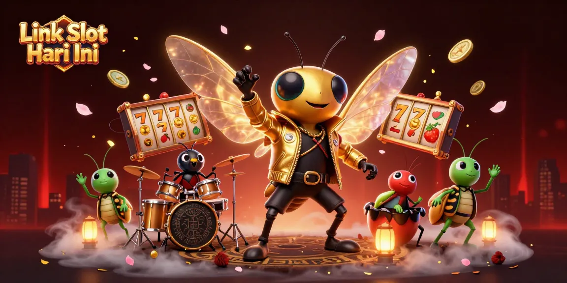 Engage with Link Slot Hari Ini through this dynamic 3D casino illustration featuring vibrant gaming elements.