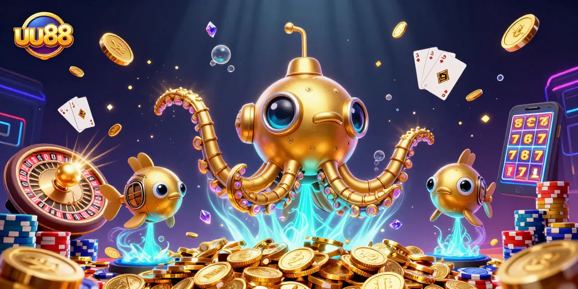 Experience the thrilling world of uu88 with vibrant casino games, golden coins, and stunning graphics.