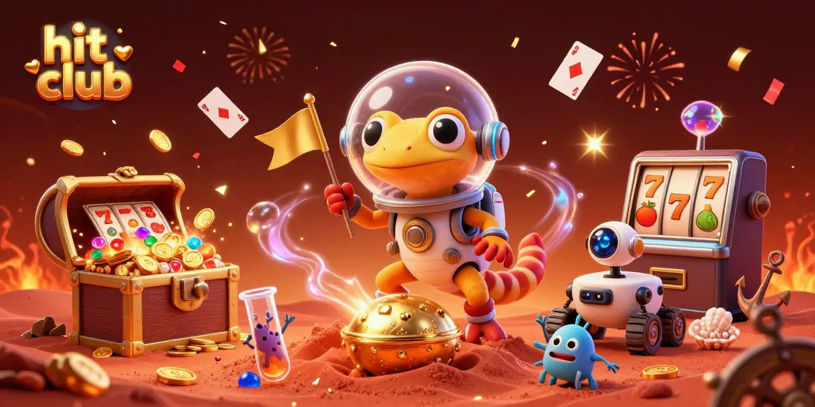 Engage with the hit club gaming world featuring a Martian gecko in a casino scene full of riches.