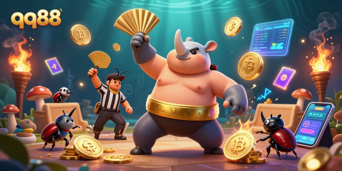 Experience thrilling gameplay at qq88 with our dynamic casino illustration, showcasing action-packed moments.