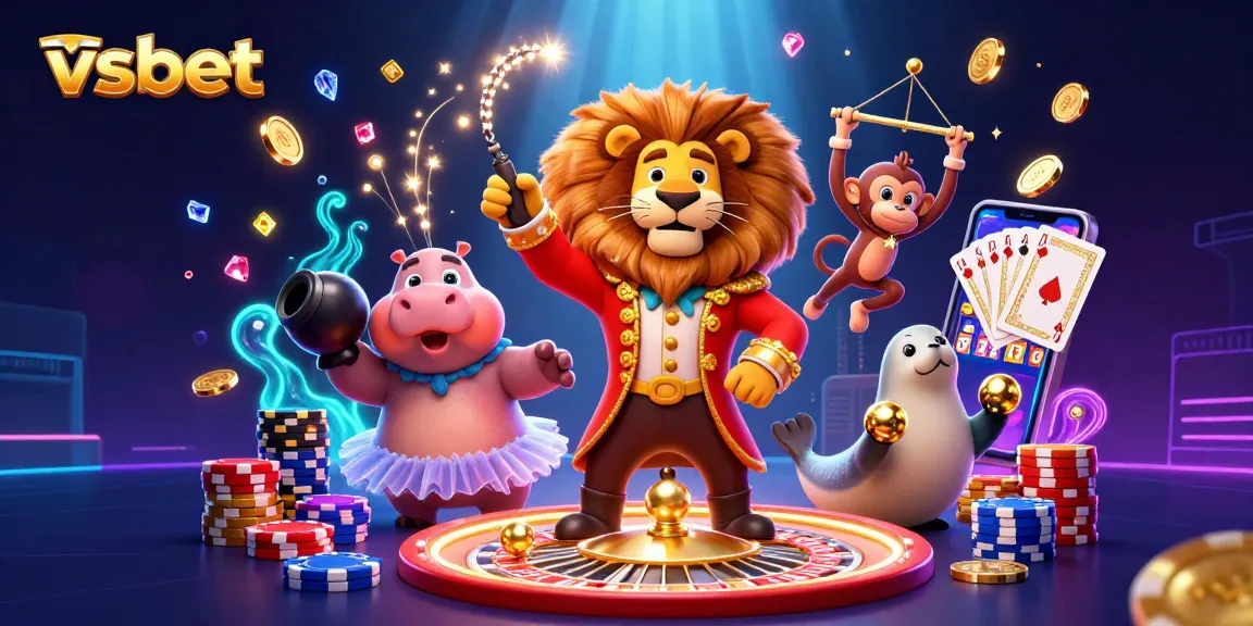 Engage with vsbet's vibrant casino experience featuring playful characters and gaming elements.