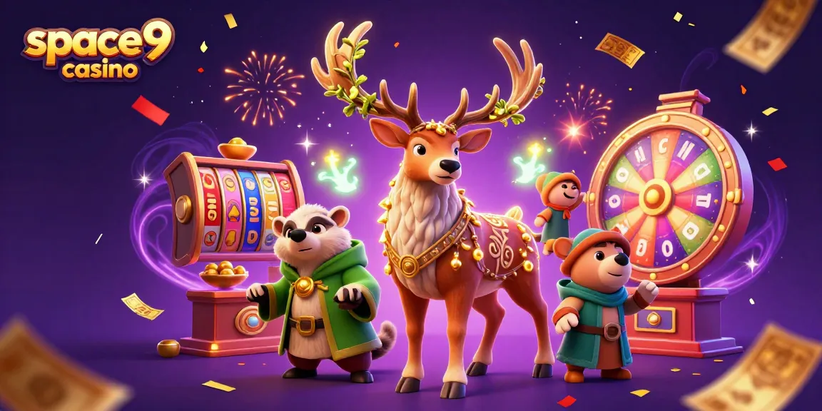 Engage with thrilling gameplay at space9 casino amidst a vibrant 3D casino scene.