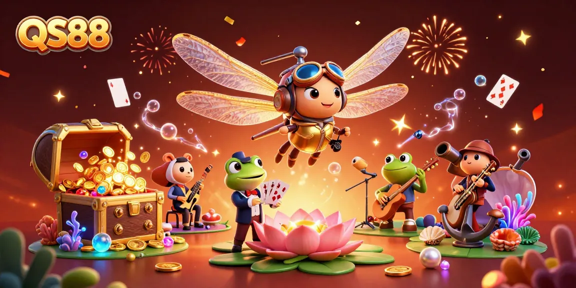Experience thrilling gameplay at QS88 with a vibrant casino scene filled with animated characters and rich visuals.