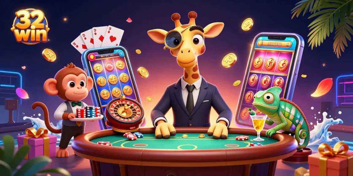 Experience the excitement of 32 win with vibrant casino characters and dynamic gaming elements.