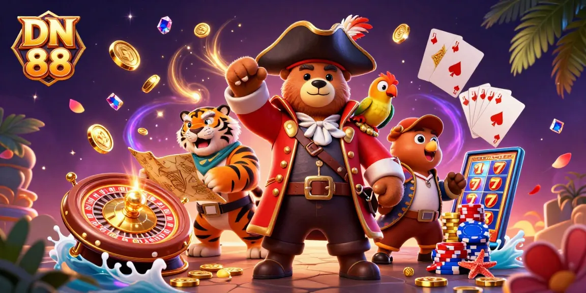 Experience thrilling gaming excitement with DN 88 as the pirate captain and friends uncover treasures.