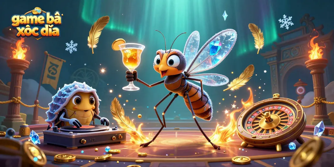 Experience the thrill of game bài xóc đĩa with unique characters in a vibrant casino scene.